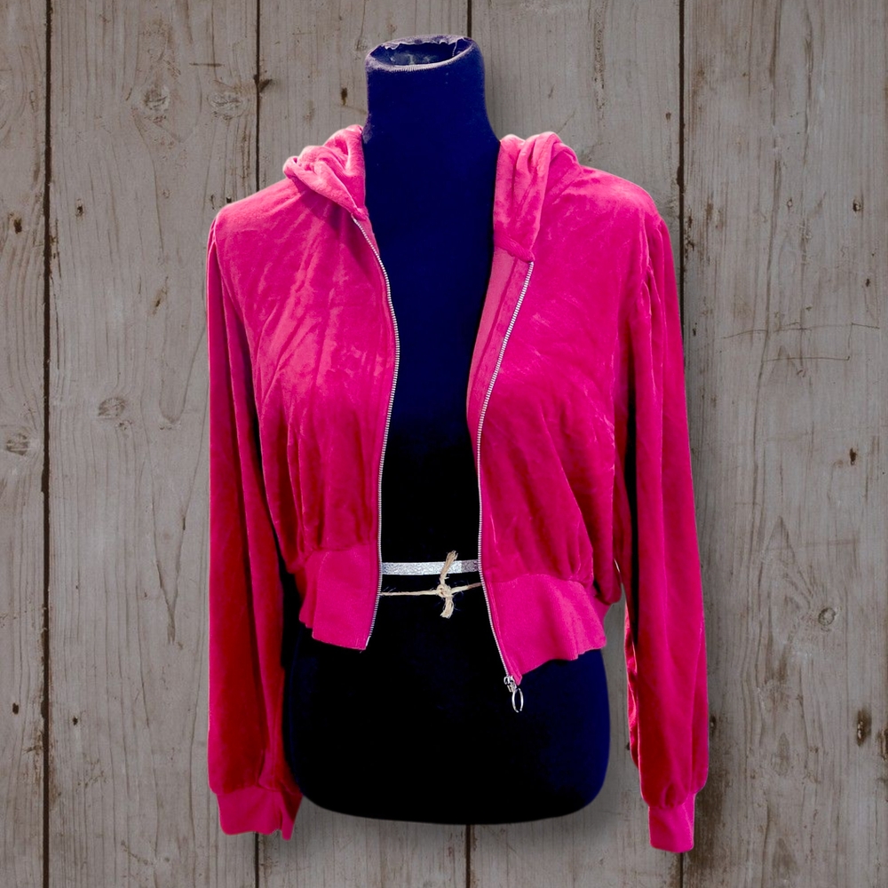 Red Velvet Hooded Jacket By Reflex